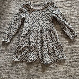 Cat & Jack Black and Cream Leopard Print Dress